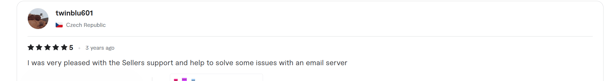 Five-star review from twinblu601, Czech Republic